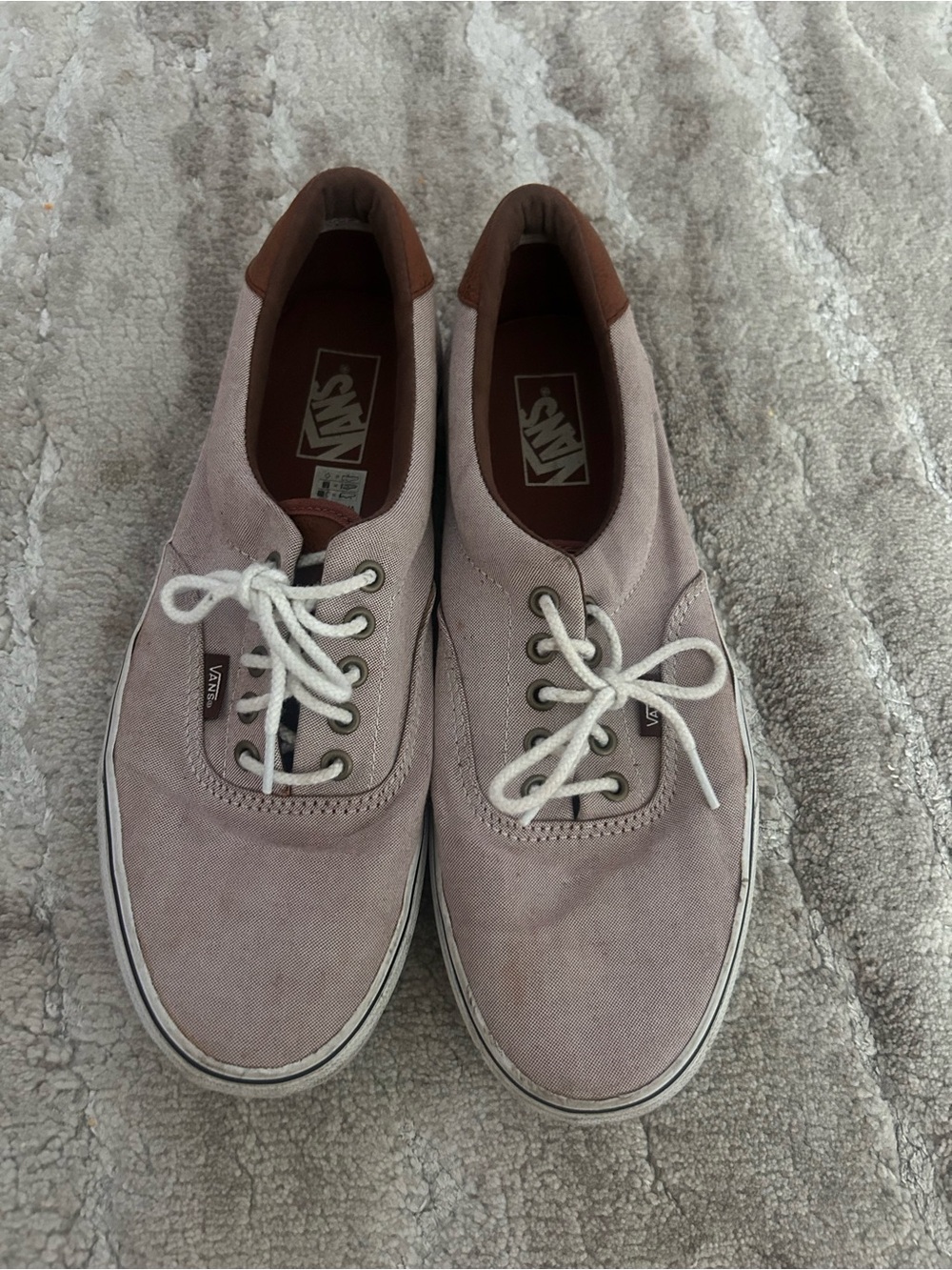 Vans Low-Top Canvas Sneakers in Dusty Rose with Brown Heel